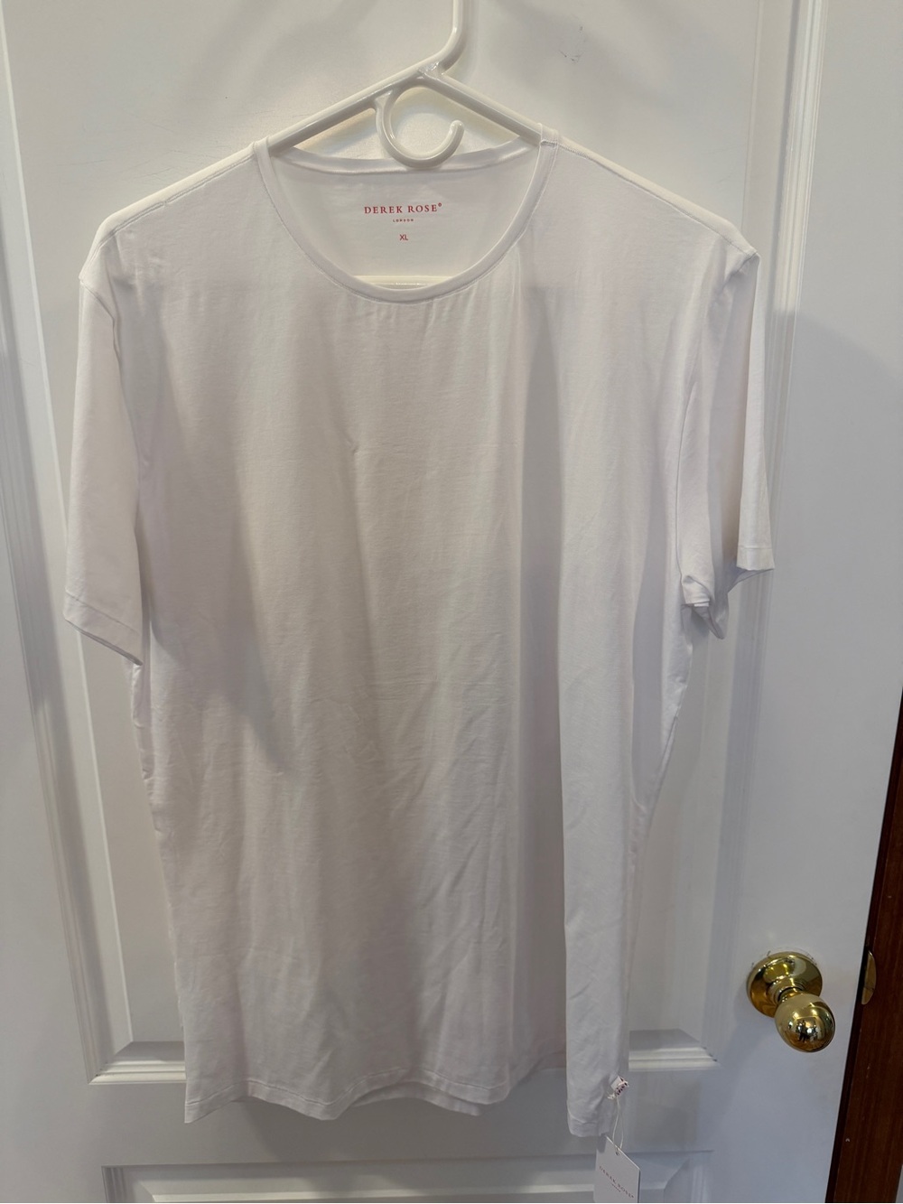 Derek Rose London NEW W/Tags Mens XL White Crew-Neck Tee